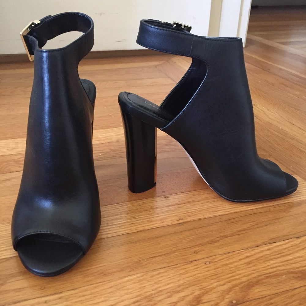 Black high heel mules